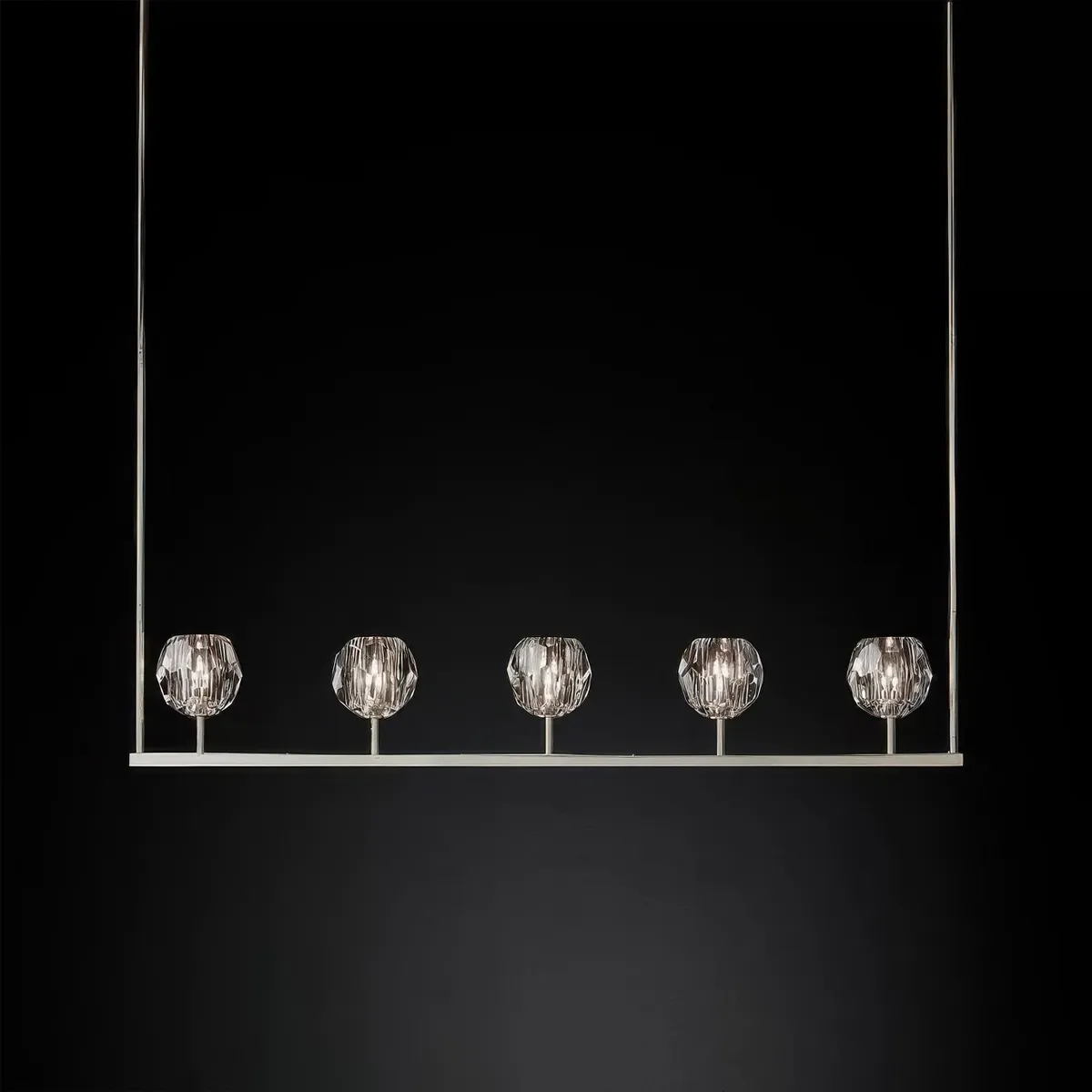 Boule De Cristal Glass Linear Chandelier
