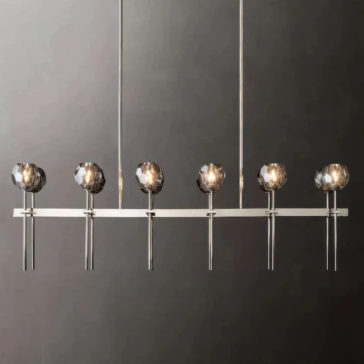 Boule De Cristal Glass Double Linear Chandelier