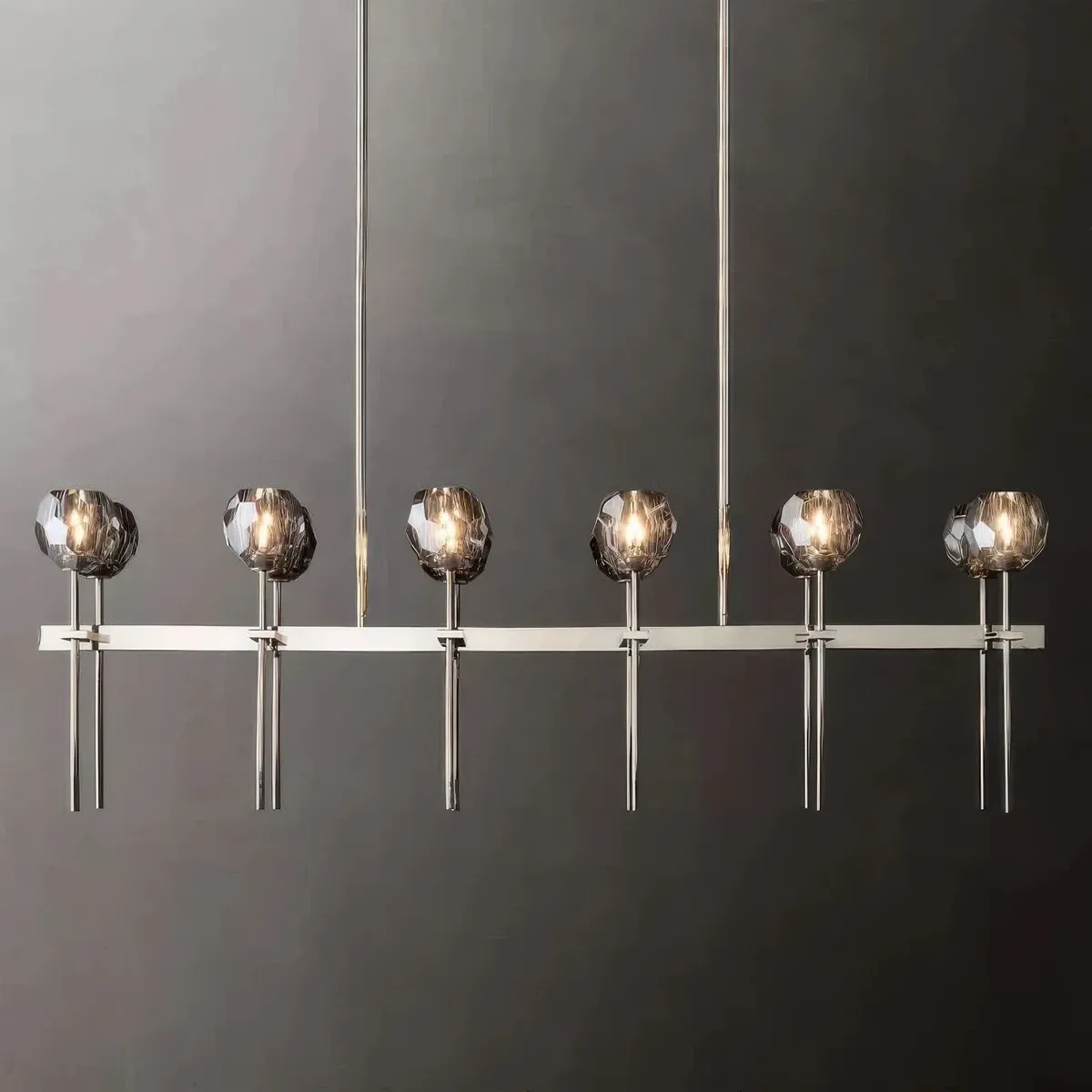 Boule De Cristal Glass Double Linear Chandelier