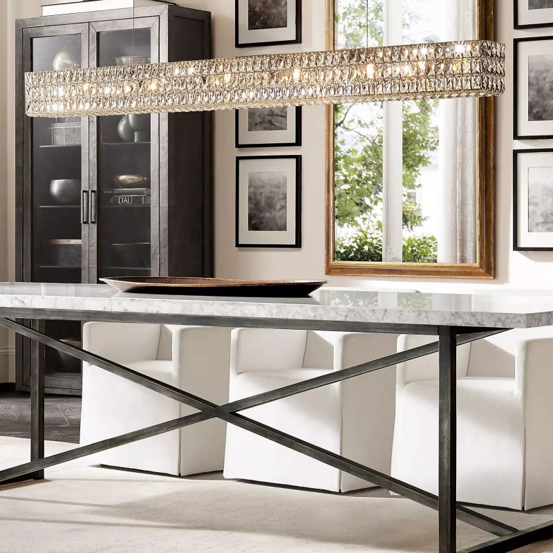 Bayview Crystal Linear Chandelier-HiLamps