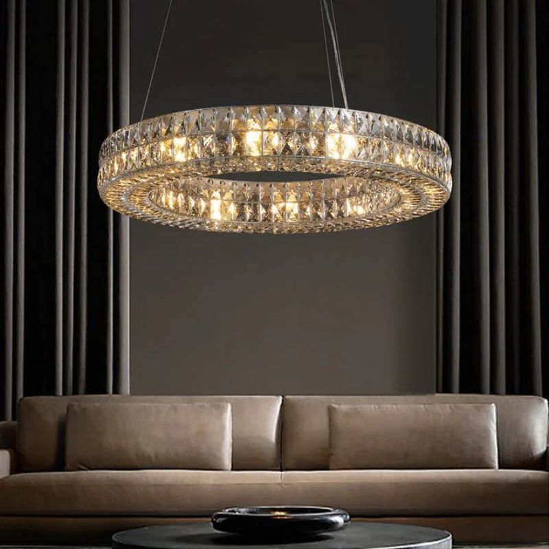 Bayview Crystal Round Chandelier-HiLamps