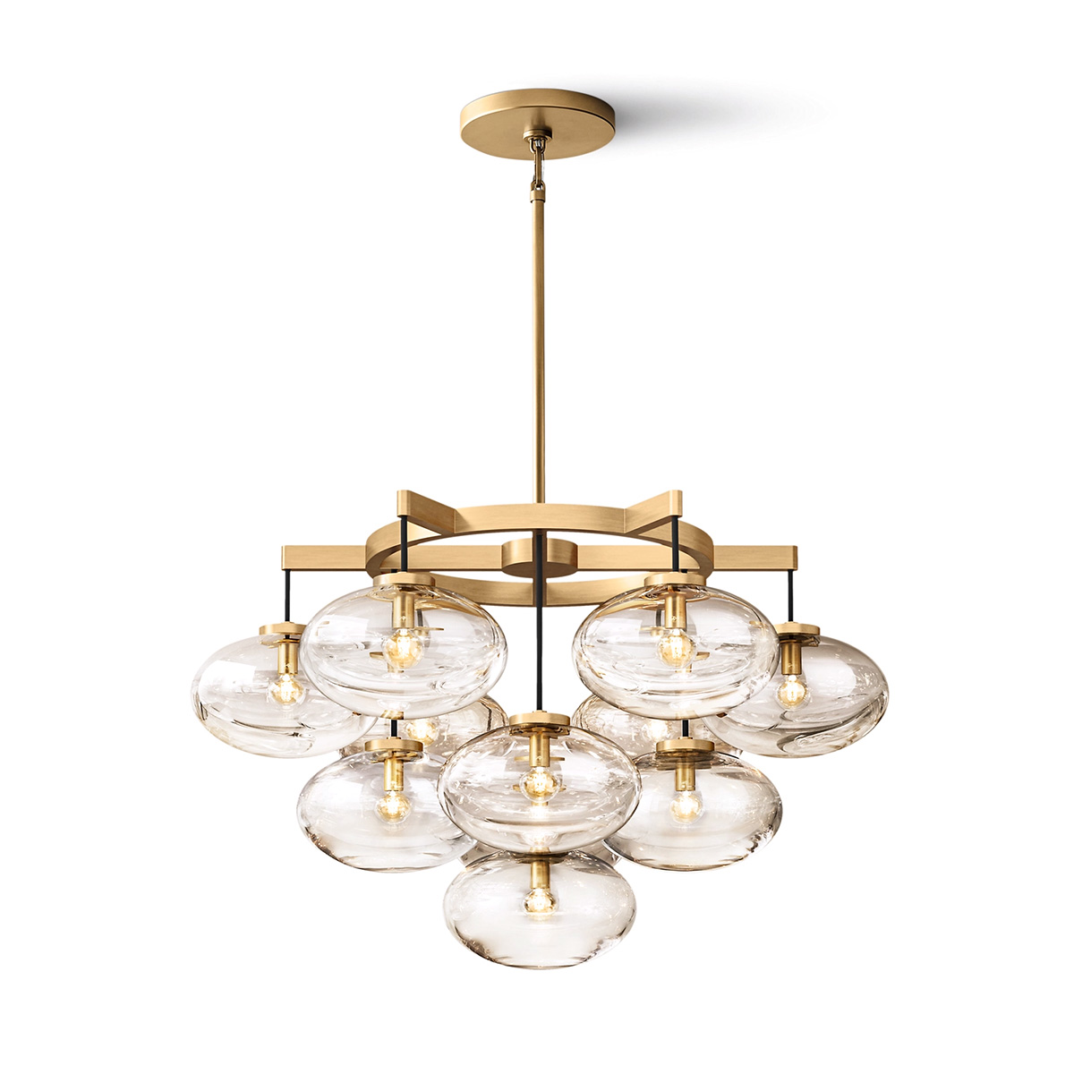 Cabrette Clear Glass Round Chandelier 36"