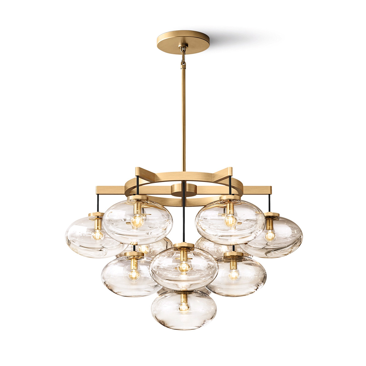 Cabrette Clear Glass Round Chandelier 36"