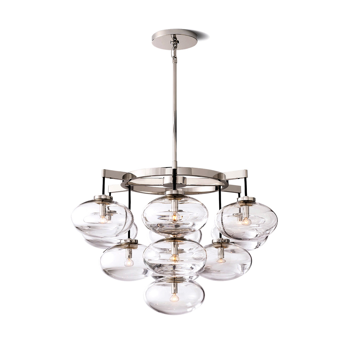 Cabrette Clear Glass Round Chandelier 36"