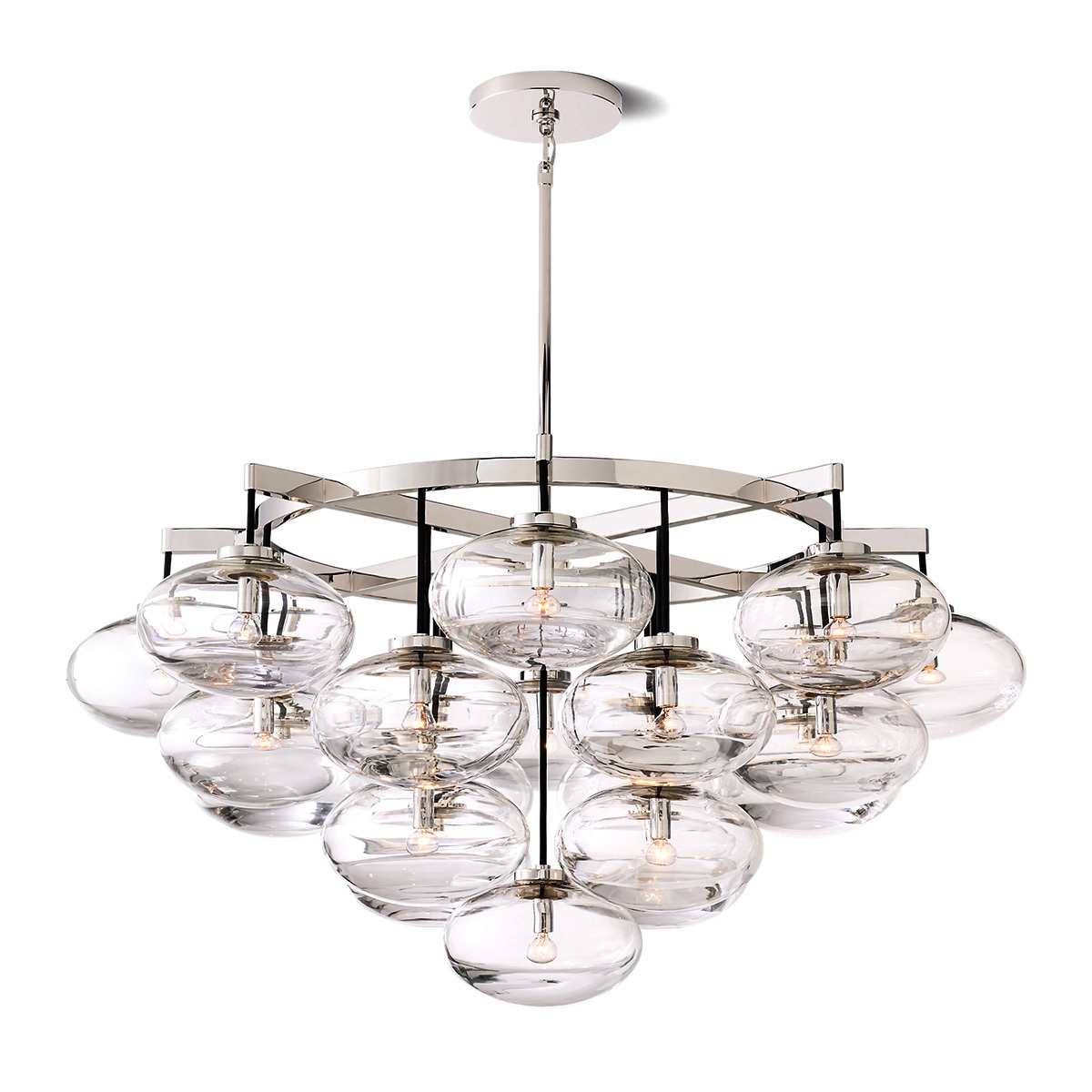 Cabrette Clear Glass Round Chandelier 48"