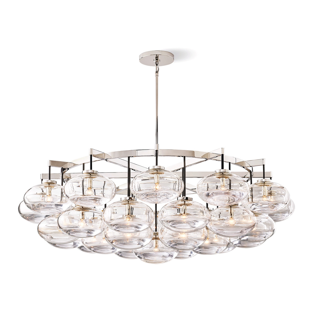 Cabrette Clear Glass Round Chandelier 60"
