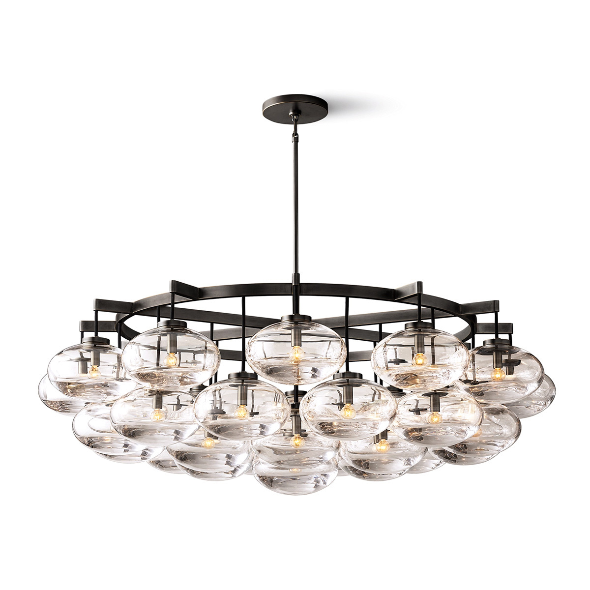 Cabrette Clear Glass Round Chandelier 60"