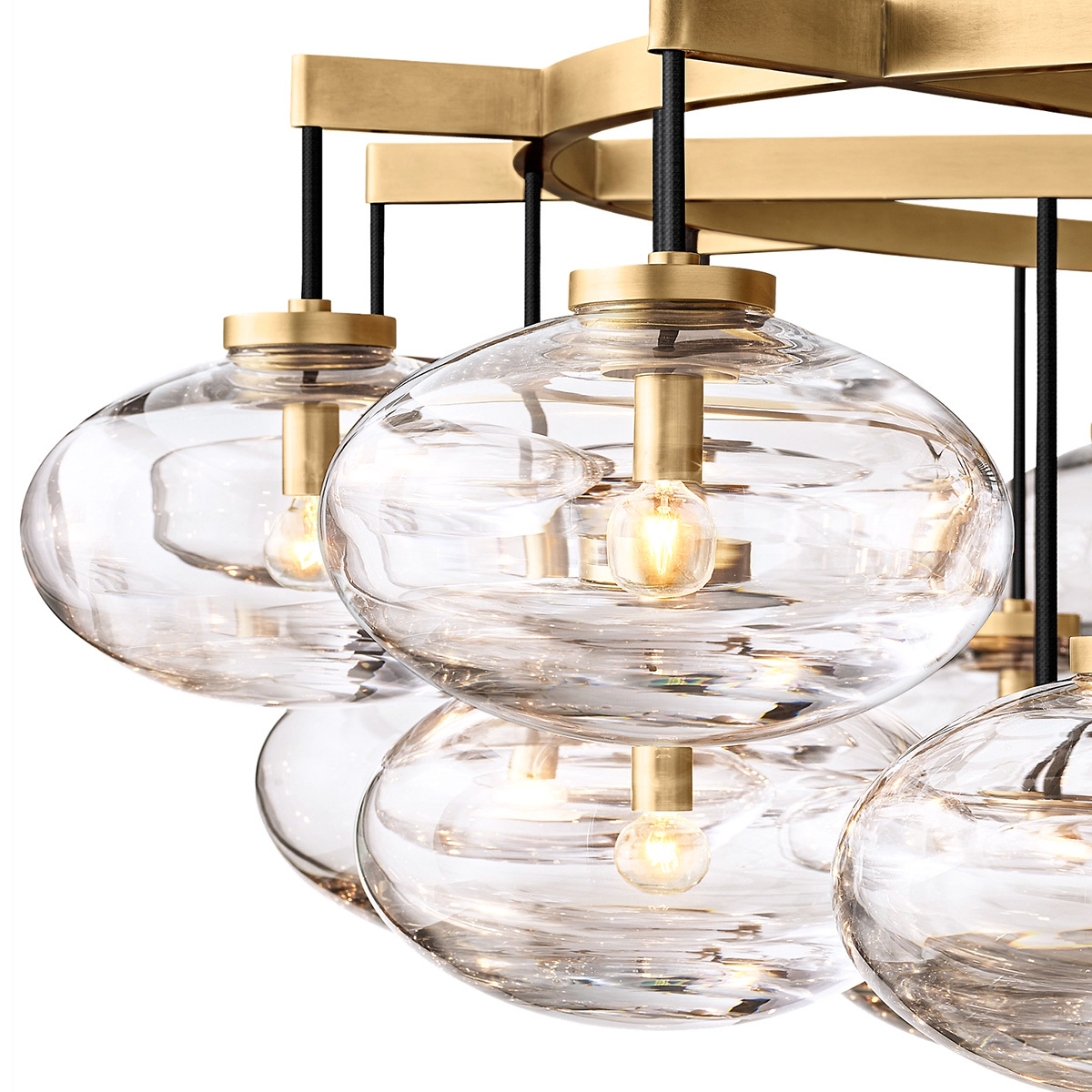 Cabrette Clear Glass Round Chandelier 60"