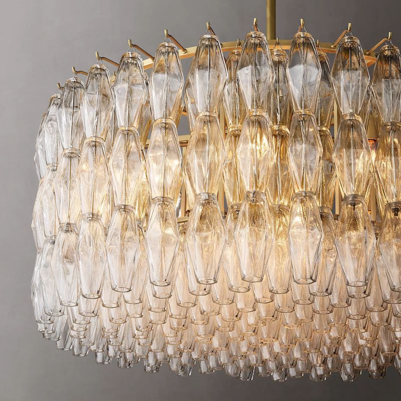 Chara Clear Glass Round Chandelier 37"-HiLamps
