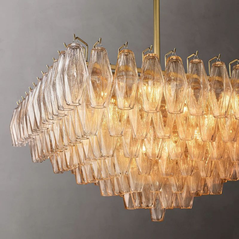 Chara Clear Glass Square Chandelier 32"-HiLamps