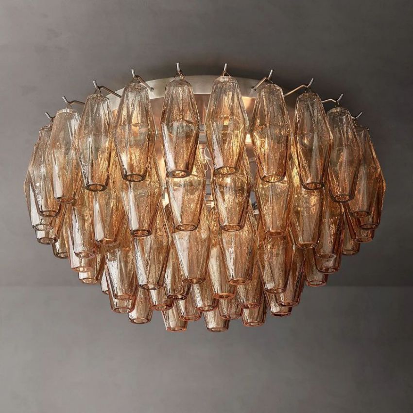 Chiara Smoke Glass Flushmount 22"