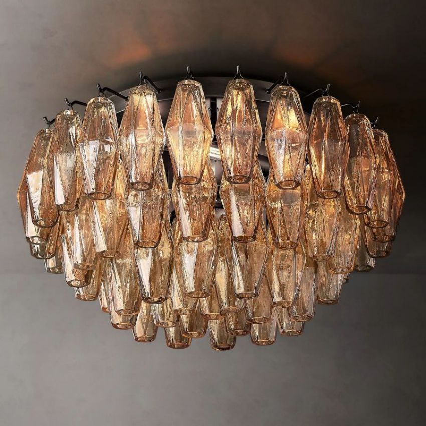 Chiara Smoke Glass Flushmount 22"