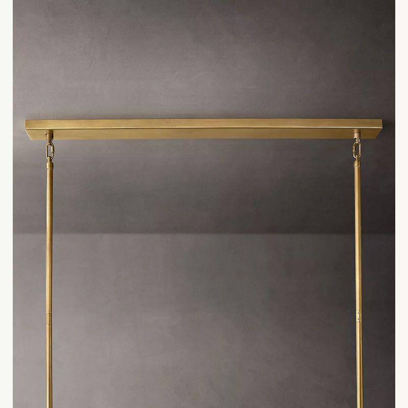 Chara Smoke Glass Tiered Rectangular Chandelier 74"-HiLamps