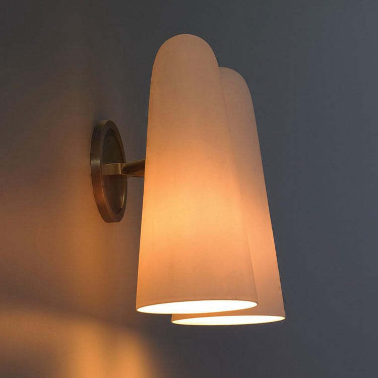 Montfaucon White Porcelain Double Shad Wall Sconce