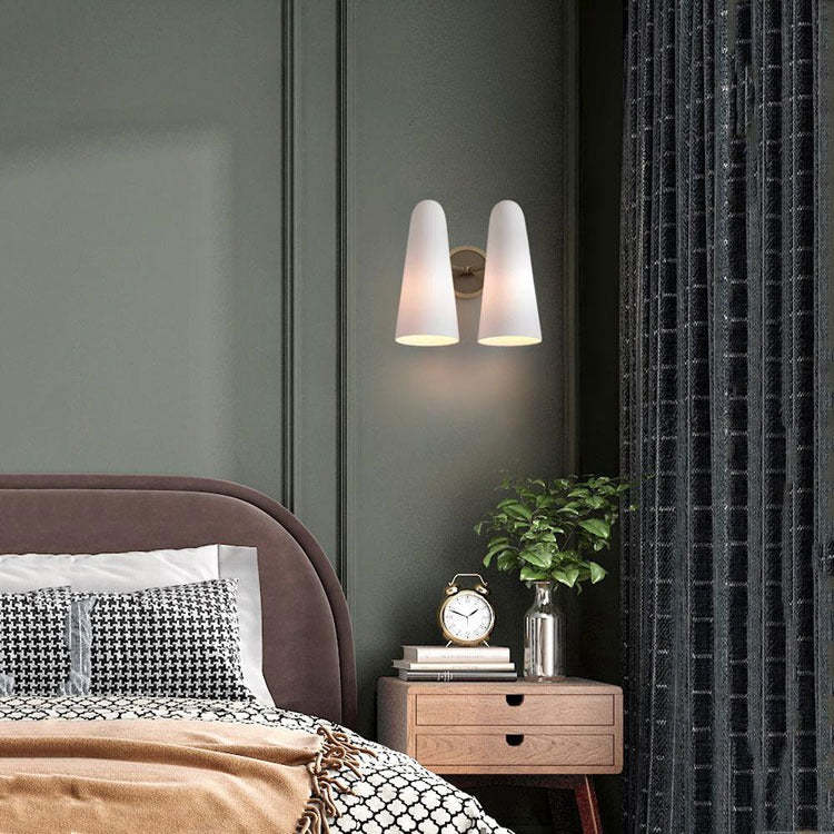 Montfaucon White Porcelain Double Shad Wall Sconce