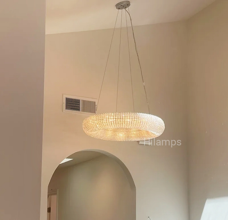 Crystal Halo Round LED Chandelier 32"