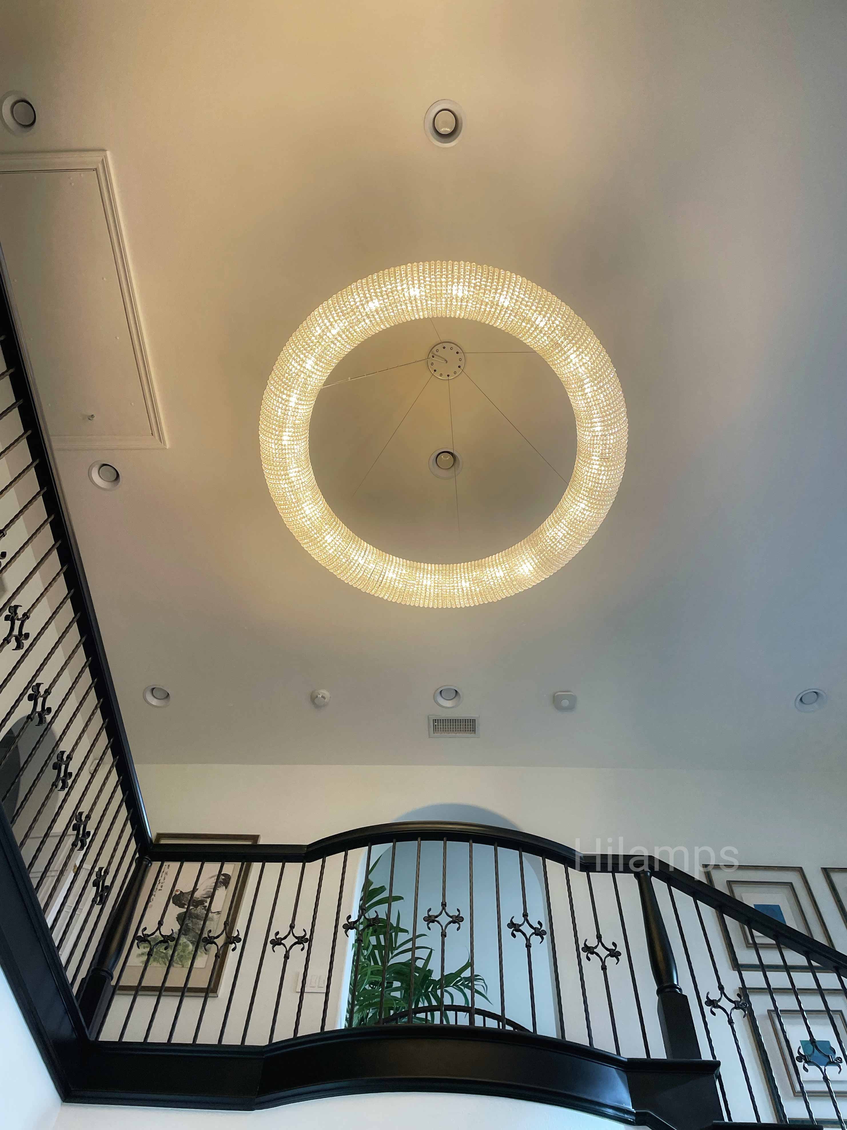 Crystal Halo Round LED Chandelier 59"