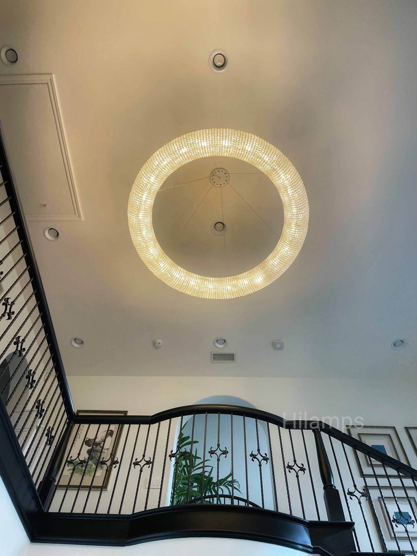 Crystal Halo Round LED Chandelier 59"