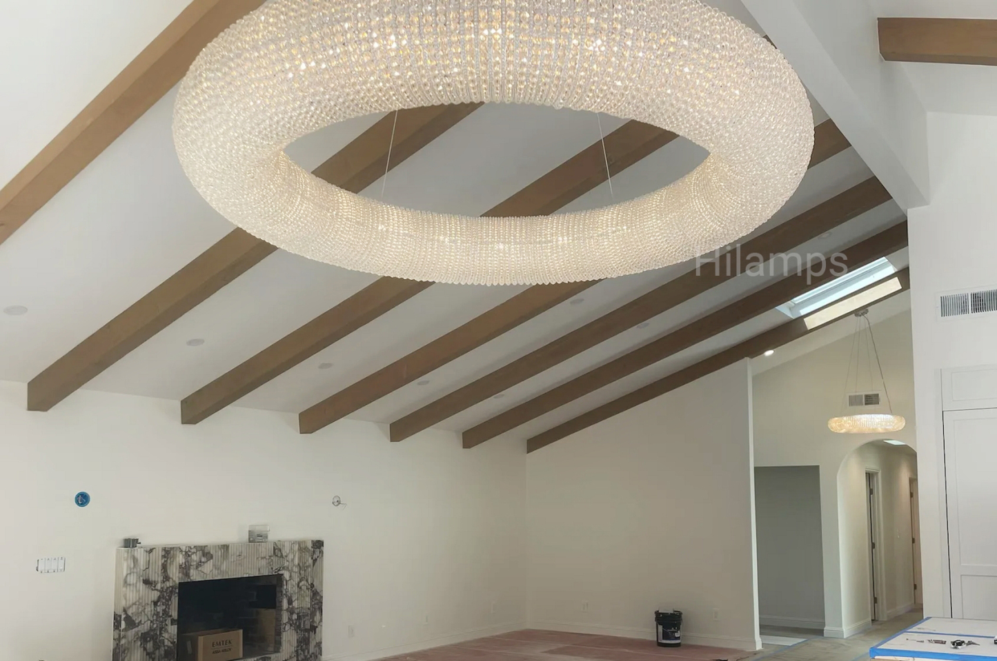 Crystal Halo Round LED Chandelier 59"