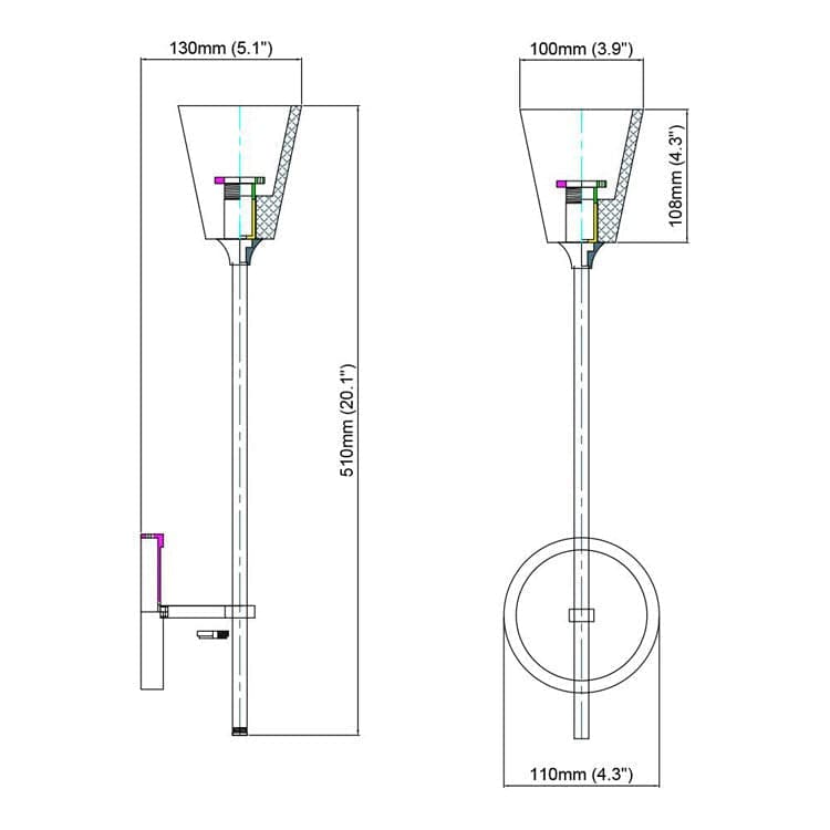 Torche De Verre Grand Wall Sconce