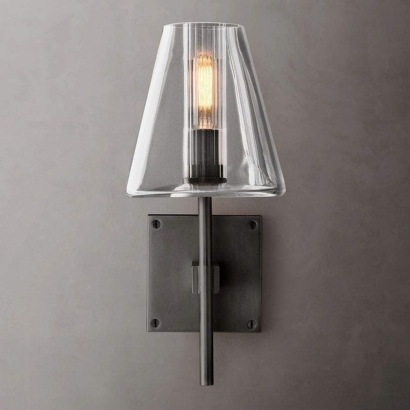 Fairfield Glass Shade Sconce-HiLamps