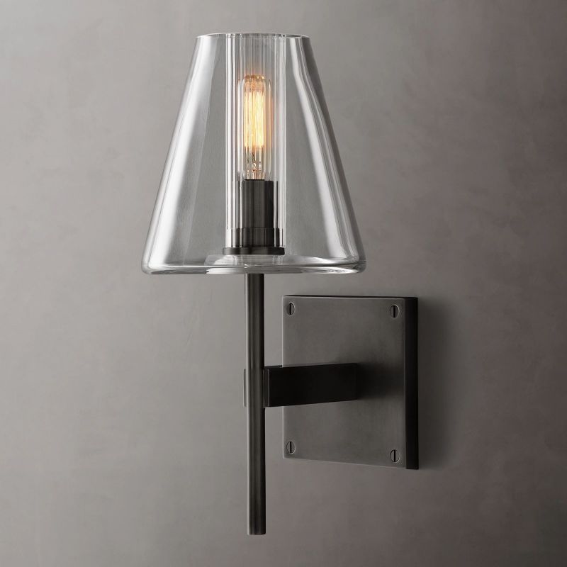 Fairfield Glass Shade Sconce-HiLamps