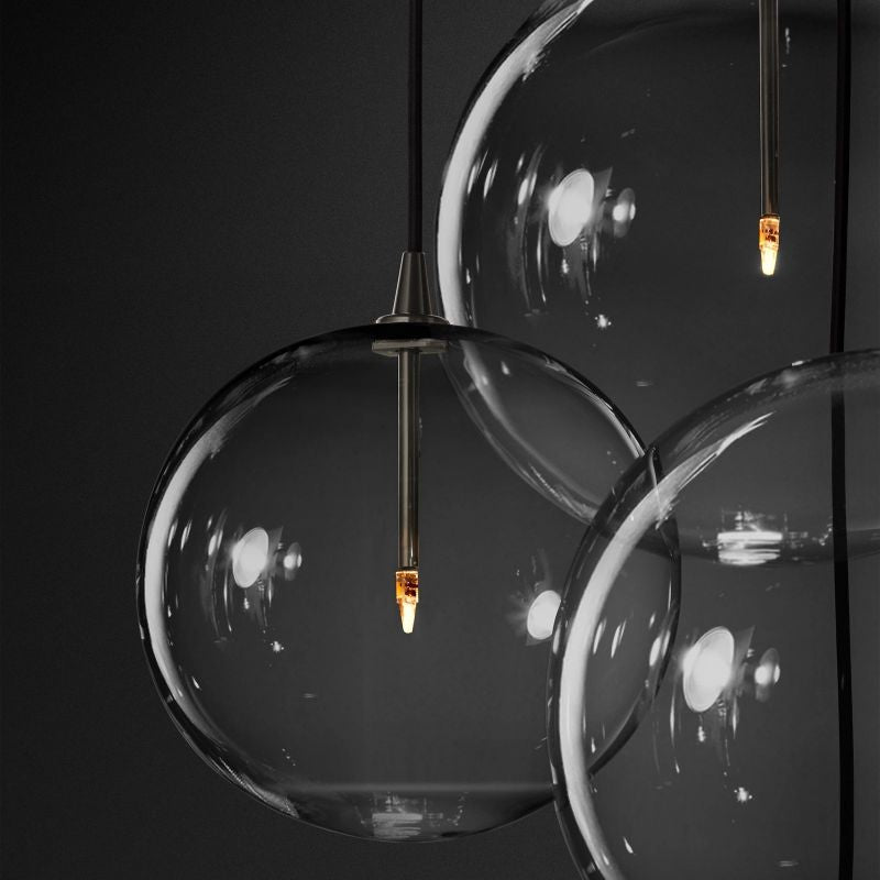 Glass Globe Mobile Cluster Chandelier 44"