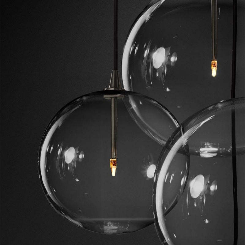 Glass Globe Mobile Cluster Chandelier 44"