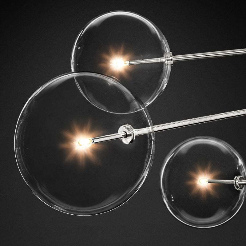 Glass Globe Mobile Eight-Arm Chandelier 79"