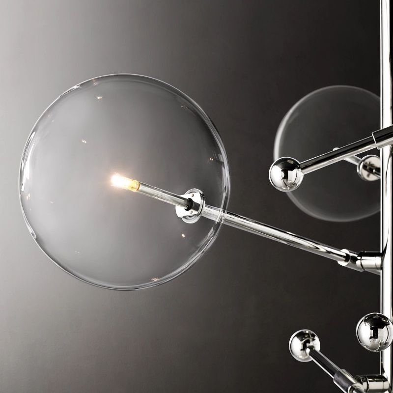 Glass Globe Mobile Six-Arm Chandelier 40"