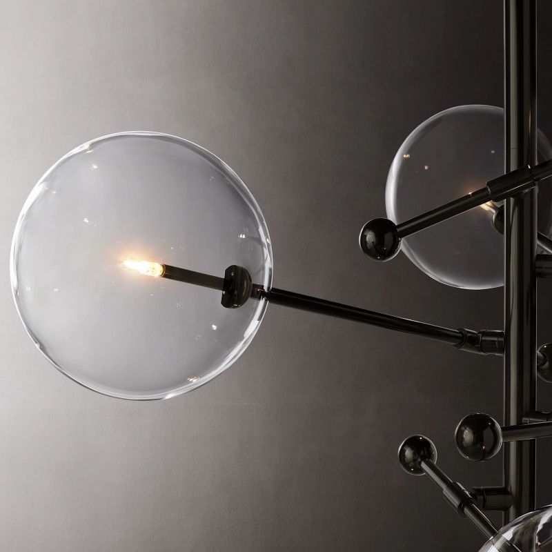 Glass Globe Mobile Six-Arm Chandelier 40"