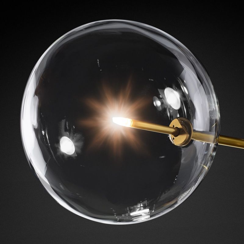 Glass Globe Mobile Six-Arm Chandelier 40"