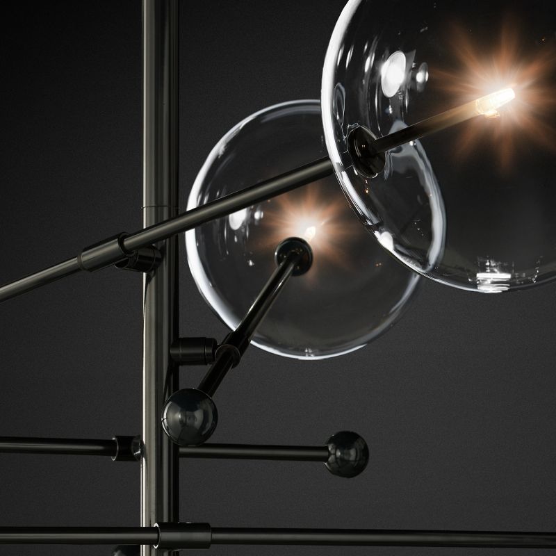 Glass Globe Mobile Six-Arm Chandelier 55"