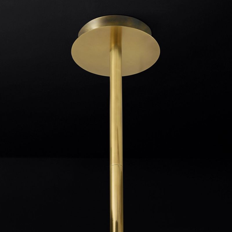Glass Globe Mobile Three-Arm Chandelier 46"