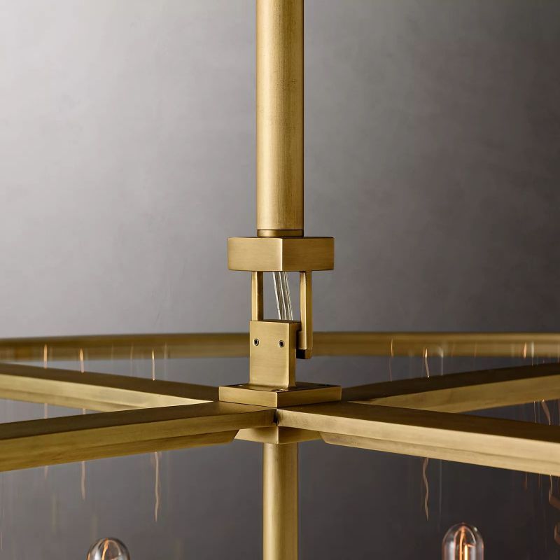 Bayside Glass Lantern Modern Round Chandelier 55"-HiLamps