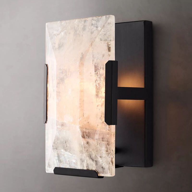 Hensley Calcite Short Wall Sconce-HiLamps
