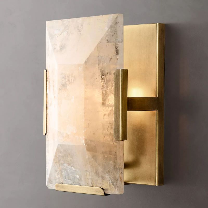 Hensley Calcite Short Wall Sconce-HiLamps