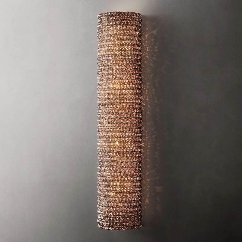 Joplin Crystal Halo Smoke Wall Sconce-HiLamps