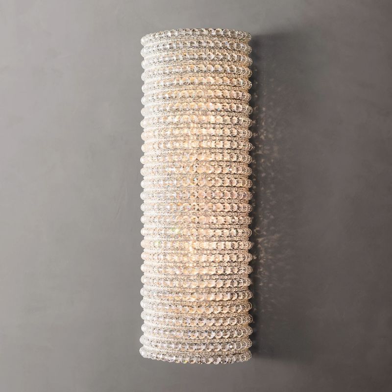 Joplin Crystal Halo Smoke Wall Sconce-HiLamps