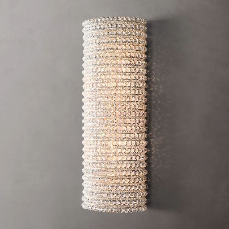 Joplin Crystal Halo Smoke Wall Sconce-HiLamps