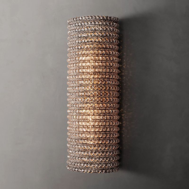 Joplin Crystal Halo Smoke Wall Sconce-HiLamps