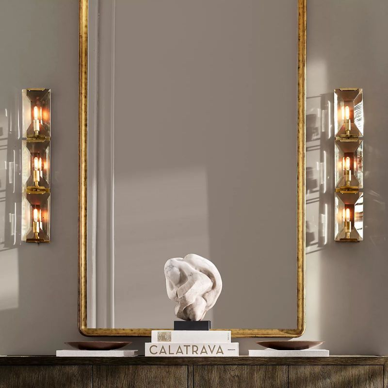 Hensley Crystal Triple Wall Sconce-HiLamps