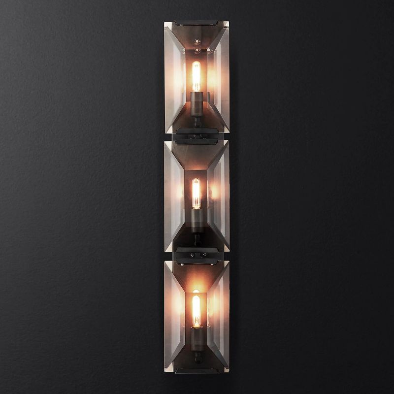 Hensley Crystal Triple Wall Sconce-HiLamps