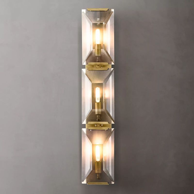 Hensley Crystal Triple Wall Sconce-HiLamps