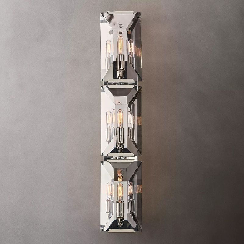 Hensley Crystal Triple Wall Sconce-HiLamps