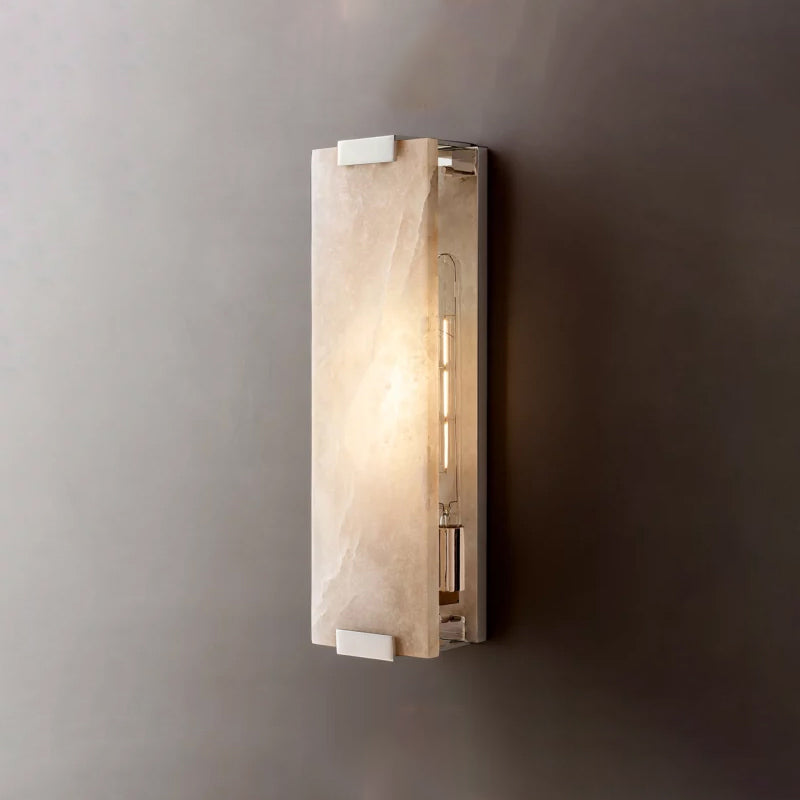 Hand-Carved Alabaster Grand Sconce