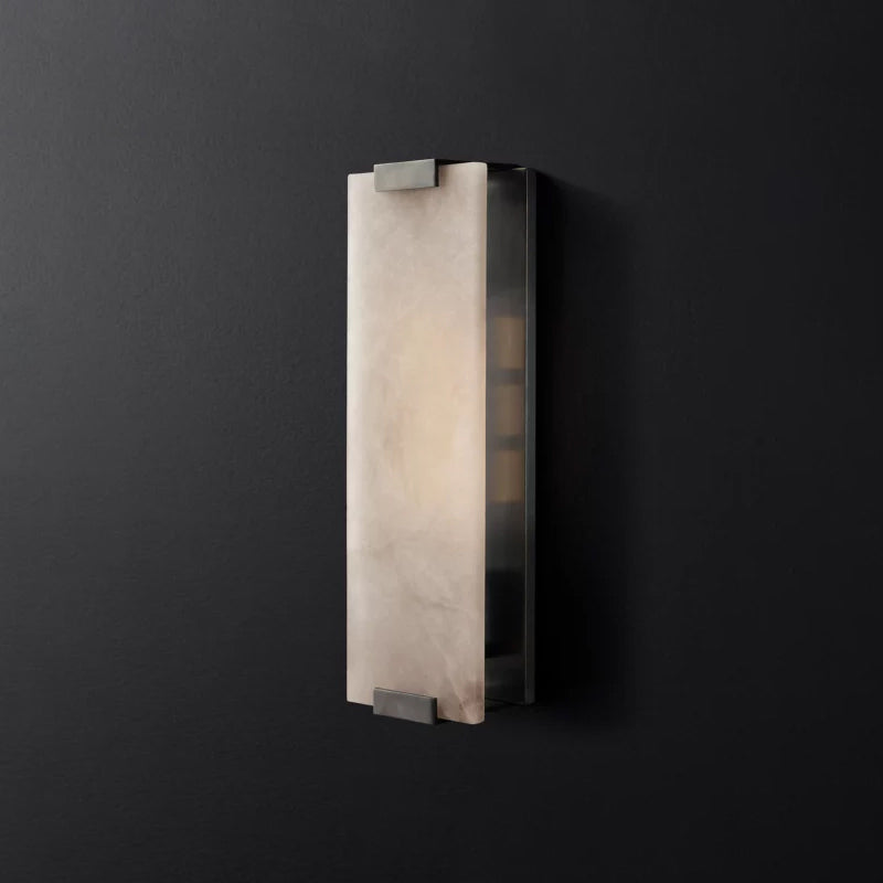 Hand-Carved Alabaster Grand Sconce