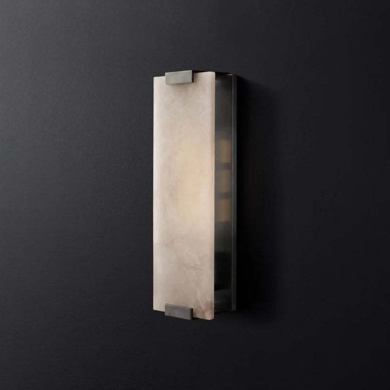 Hand-Carved Alabaster Grand Sconce