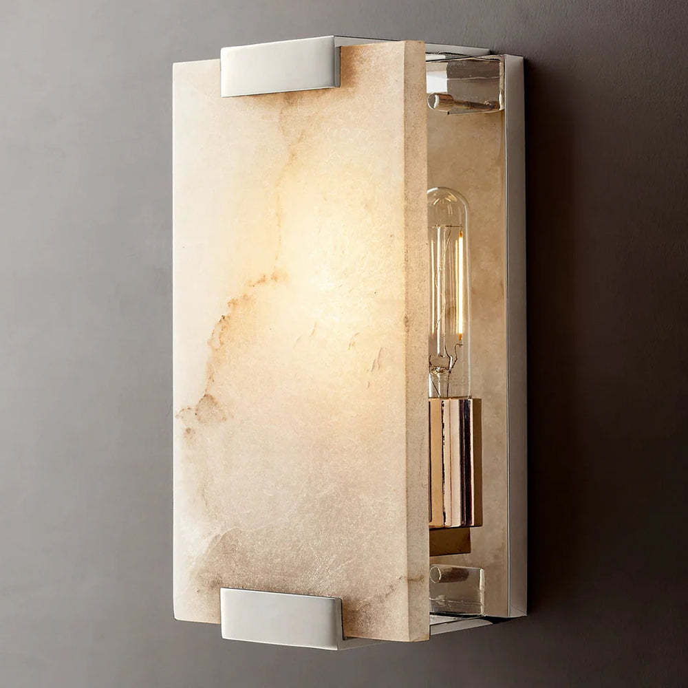 Hand-Carved Alabaster Sconce