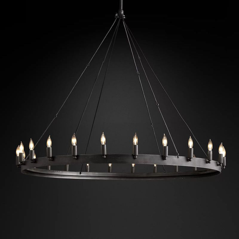 Camino Vintage Candelabra Round Chandelier-HiLamps